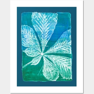 blue-green chestnut leaf Posters and Art